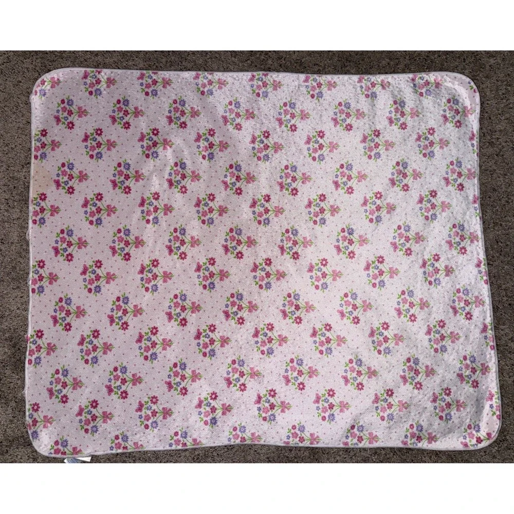 Kidgets Plush Baby Blanket‎ Floral Butterflies Light Pink Sherpa Lovey Flowers